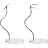 2 Pack Large Silver Action Figure Stand &ndash;Stop Motion Rig with Adjustable Dual-Arm Clip for 1/6 1/9 1/12 Scale Figures &ndash; Action Figure Display Holder Stand Base Compatible with 12",8",6" Gundam