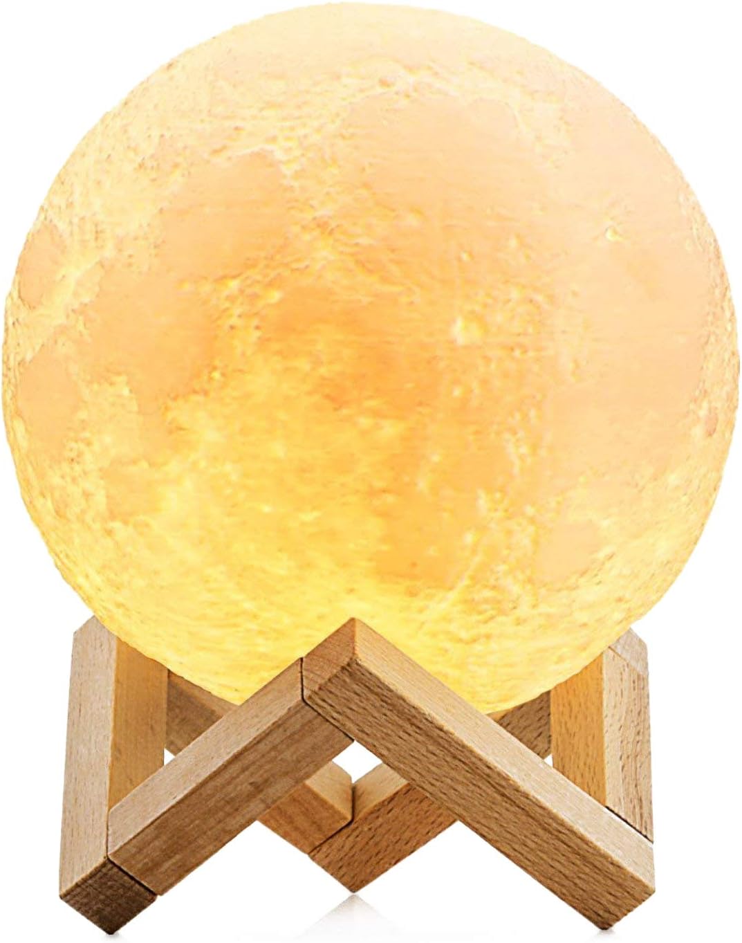 YSD 3D Printing Moon Lamp, 5.9 Inch LED Night Light with Remote Control, Dimmable Function, Adjustable Brightness & Rechargeable Battery, The Best Gift for Kids Party.