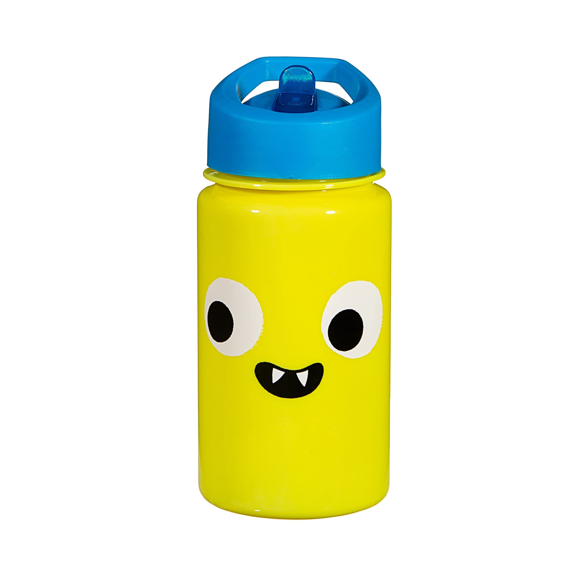 Sass & Belle Monster Bottle – 400ml Reusable BPA-Free with Foldable Straw, Fun Googly Eyes Design, Lightweight & Durable Boys or Girls Kids Water bottle for School & Travel