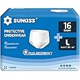 SUNKISS TrustPlus Unisex Incontinence Disposable Underwear, Large, 16 Count - Heavy Absorbency, Barrier Leak Protection, Odor Control, Soft, Flexible Fabric