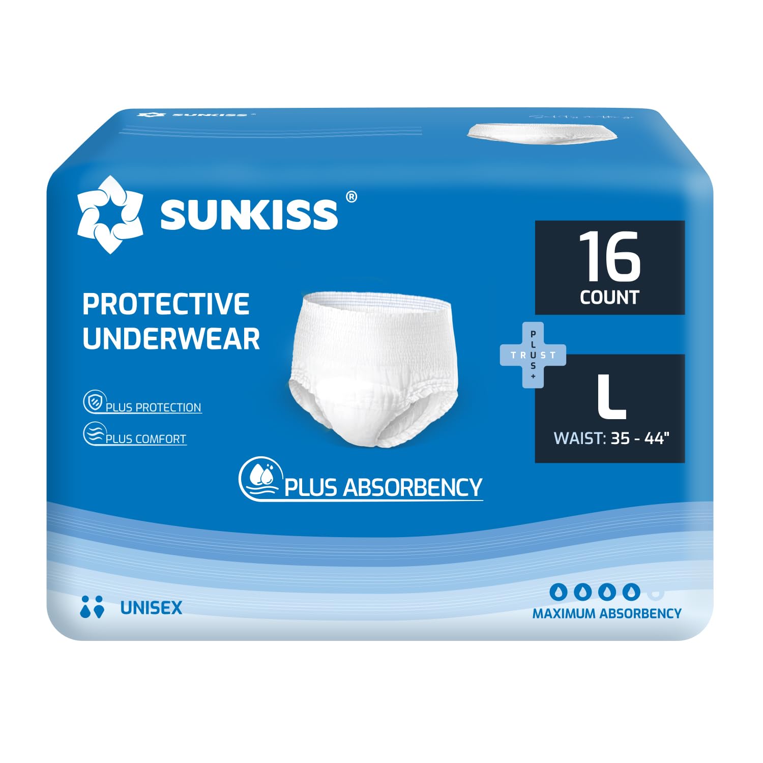 SUNKISS TrustPlus Inkontinenz Pants für Erwachsene, Größe L, 16 Stück