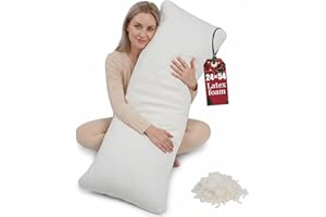 Premium Adjustable Latex Body Pillow, 3 Compartments Body Pillow Perfect Support and Comfort Full Long Pillow with a Removabl