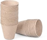 Cymax 50x 8cm Round Fibre Seedling Pots with 50 Plant Labels Biodegradable view 4