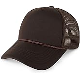 CHOK.LIDS Classic Foam Trucker Hat Summer Mesh Rope Cap Solid Two Toned Blank Hat Mens Womens Adjustable Strap Light Weight