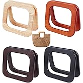 PH PandaHall 8pcs Wooden Handbag Handles 4 Colors Purse Handles Rectangle Bag Handle Replacements Wood Beach Bag Handle for Clutch Purse Straw Woven Rattan Bags Shoulder Crochet Macrame Bags Making