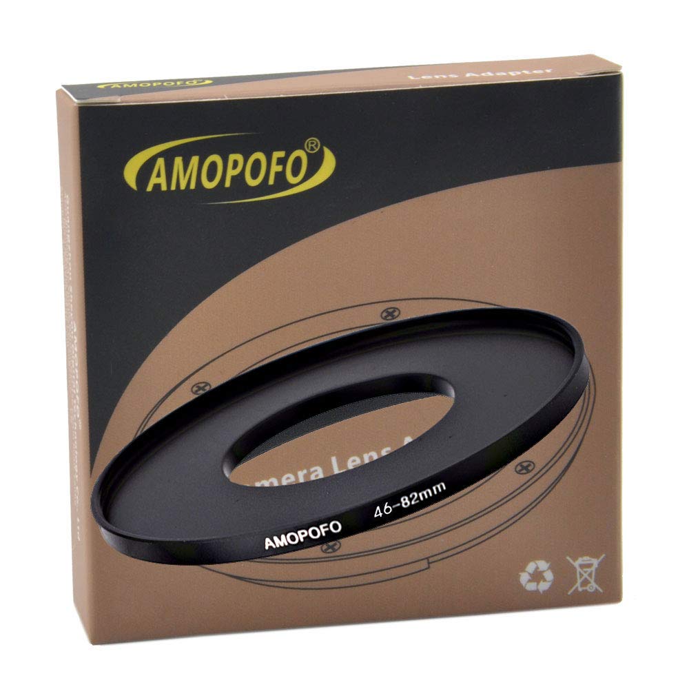 46 to 82mm /46mm to 82mm Step Up Ring Filter Adapter for UV,ND,CPL,Metal Step Up Ring,Compatible with All 46mm Camera Lenses & 82mm Accessories — image 1