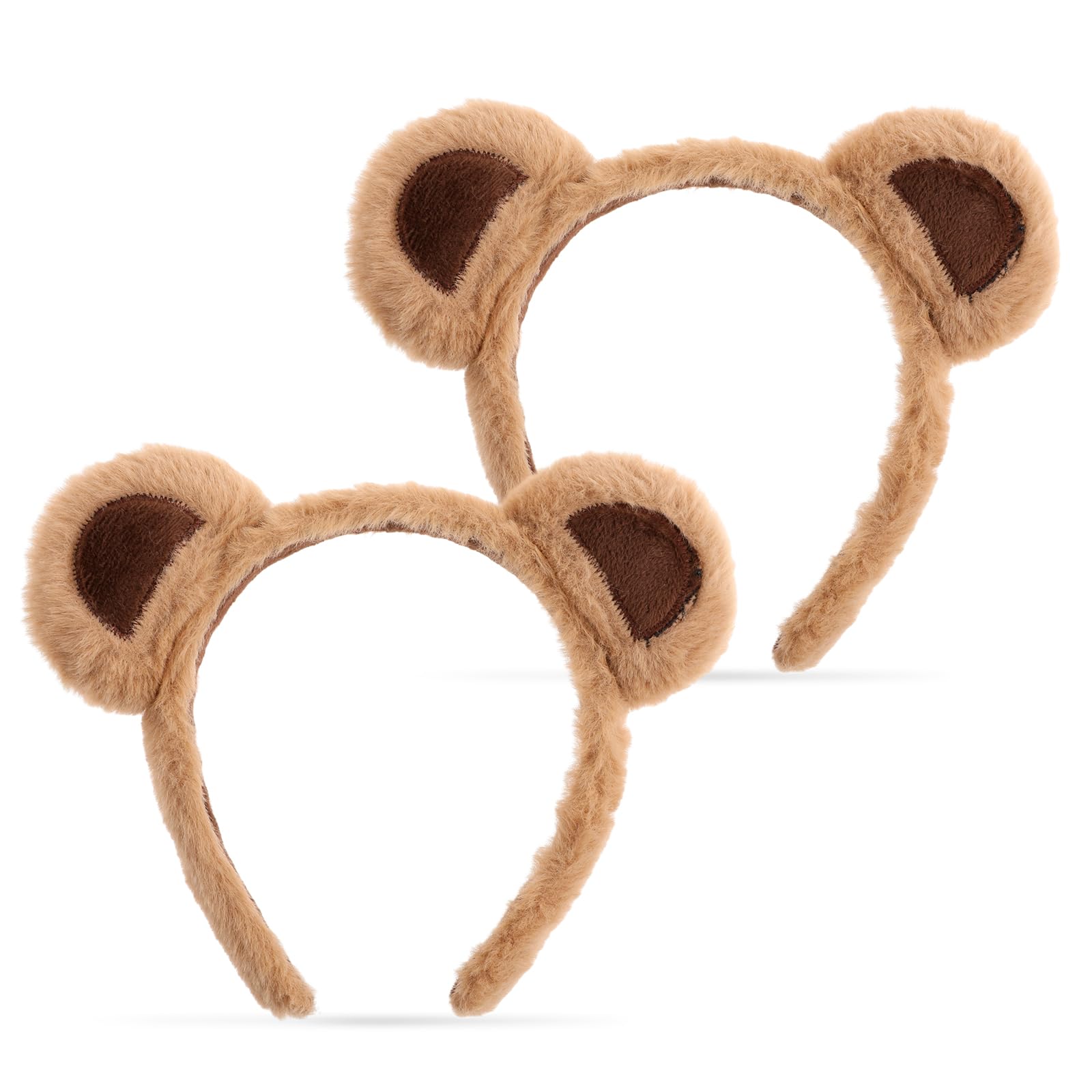 Qianyu Brown Bear Ears Headband Party Headwear Makeup Face Washing Hairband Cute Animal Hair Bands Festival Cosplay Costume Carnival Decoration Hair Hoops for Women Girls Christmas Halloween