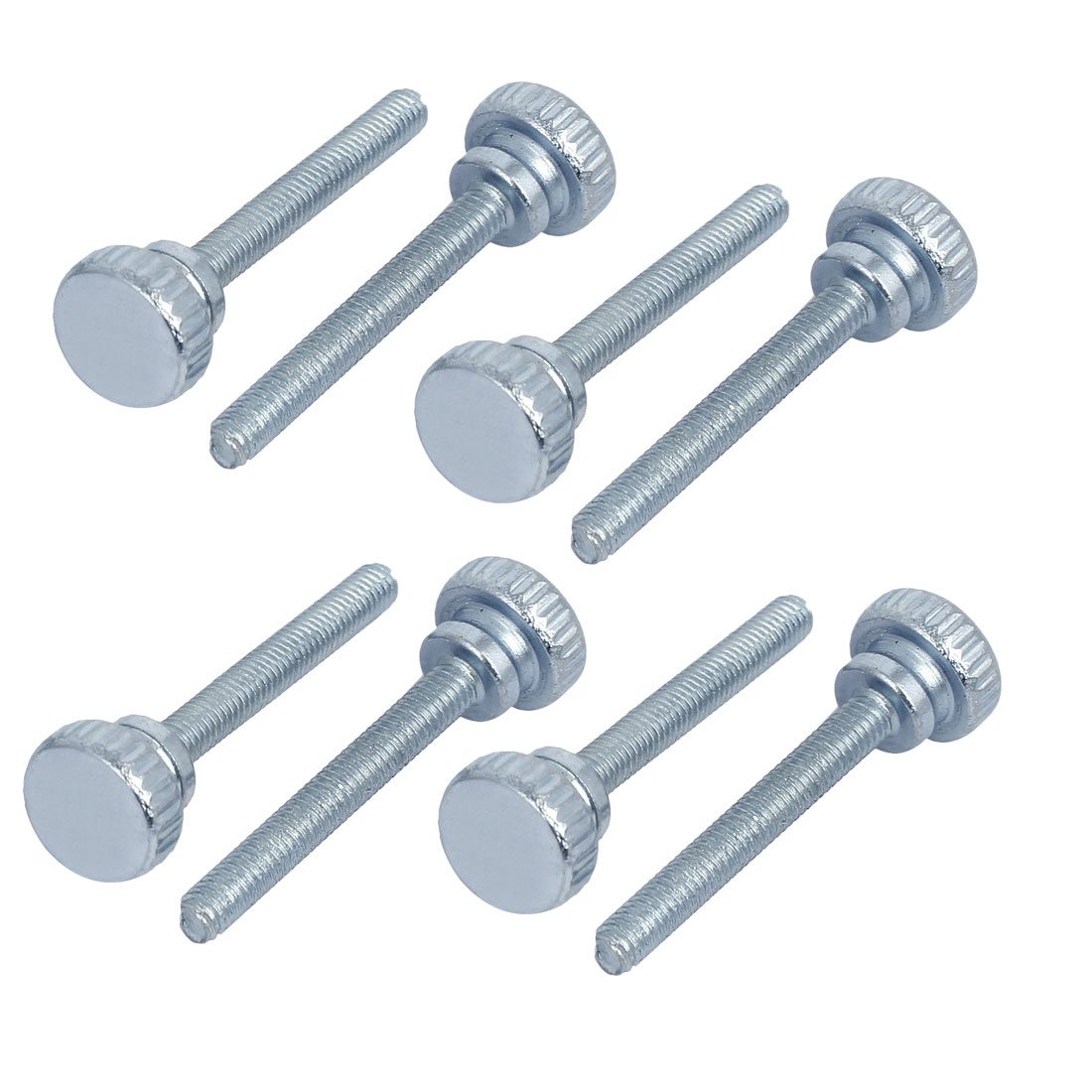 sourcingmap M4x30mm Flat Knurled Head Fully Threaded Thumb Screws Bolts Fastener 8pcs โ image 1