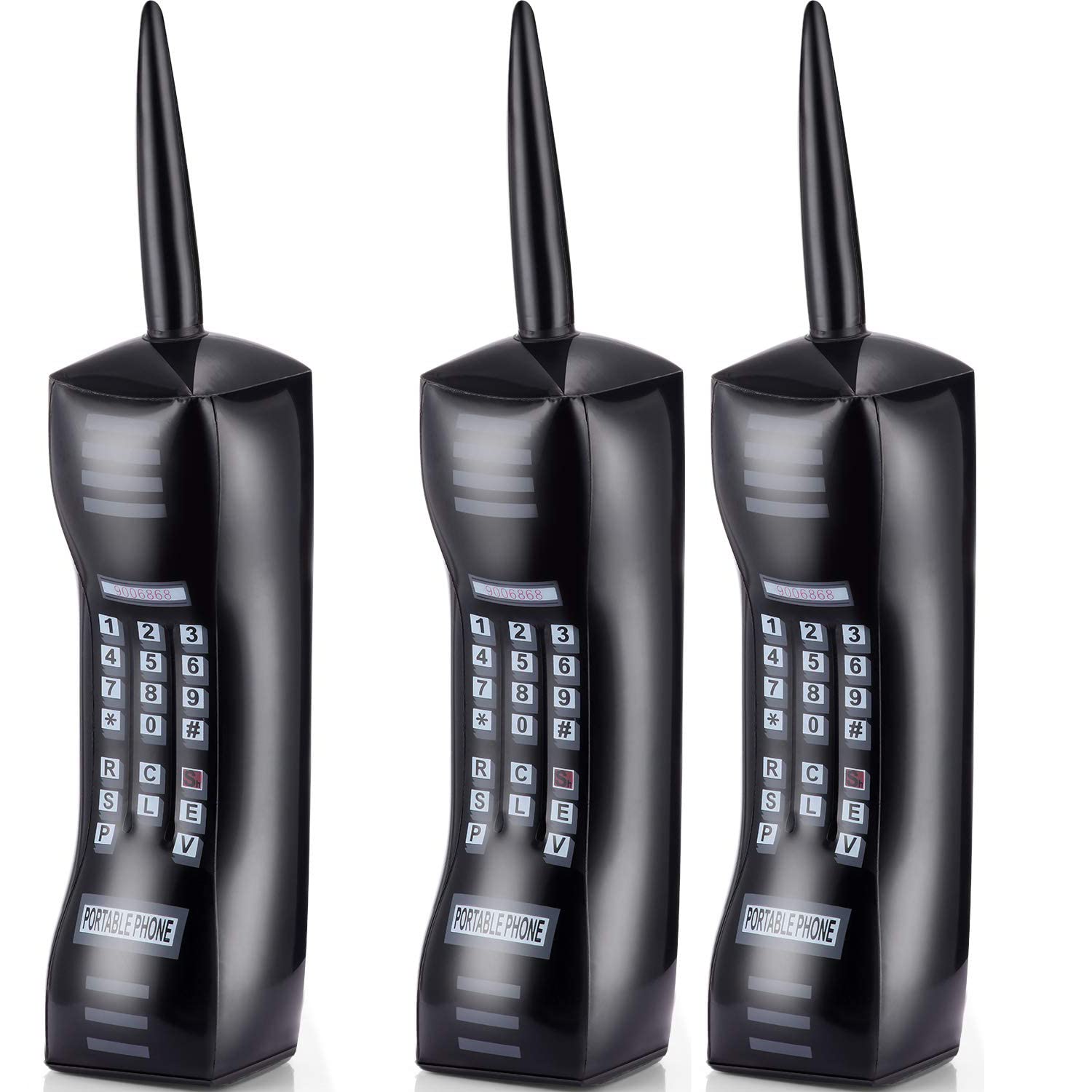 WANGCL 3 Pieces 30 Inches Inflatable Mobile Phone for 80s 90s Party Decor Chain Link Balloons for Hip Hop Birthdays Weddings Party Supplies