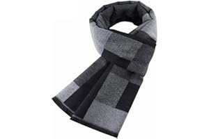 JFAN Men’s Winter Plaid Cashmere Scarf Formal Classic Warm Soft Tartan Scarves