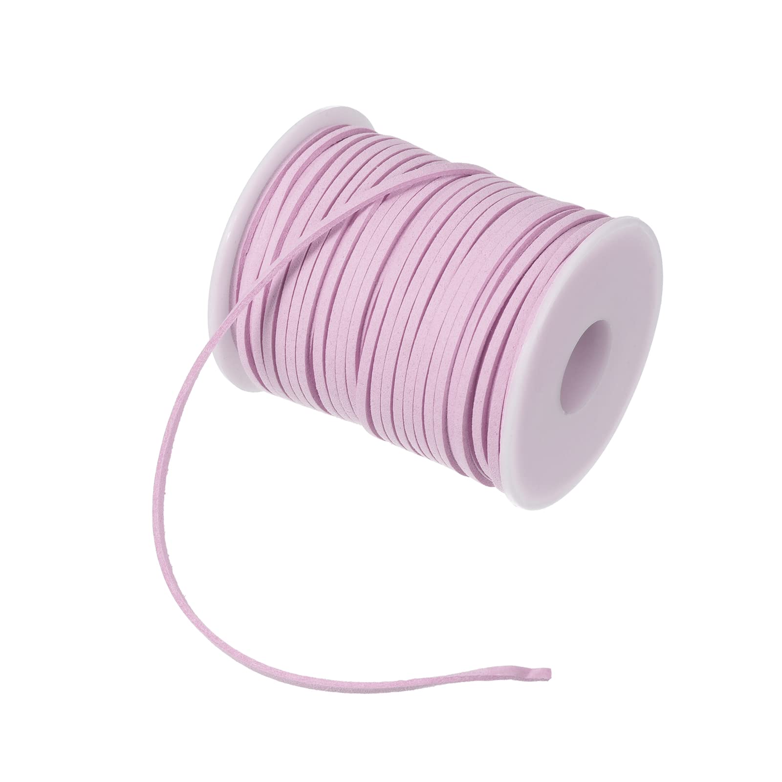PATIKIL Suede Cord with Roll Spool 3mm 50 Yard, Flat Faux Leather Lace for Necklace Bracelet Jewelry Making Beading DIY Crafts, Purple
