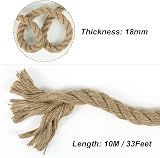 Tenn Well 18mm Jute Rope 10m Natural Thick Strong Garden Craft Brown view 3