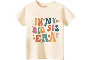 Sineeko Big Sister Shirt for Toddler Baby Girl Outfits Big Sis Announcement T-Shirt Gifts
