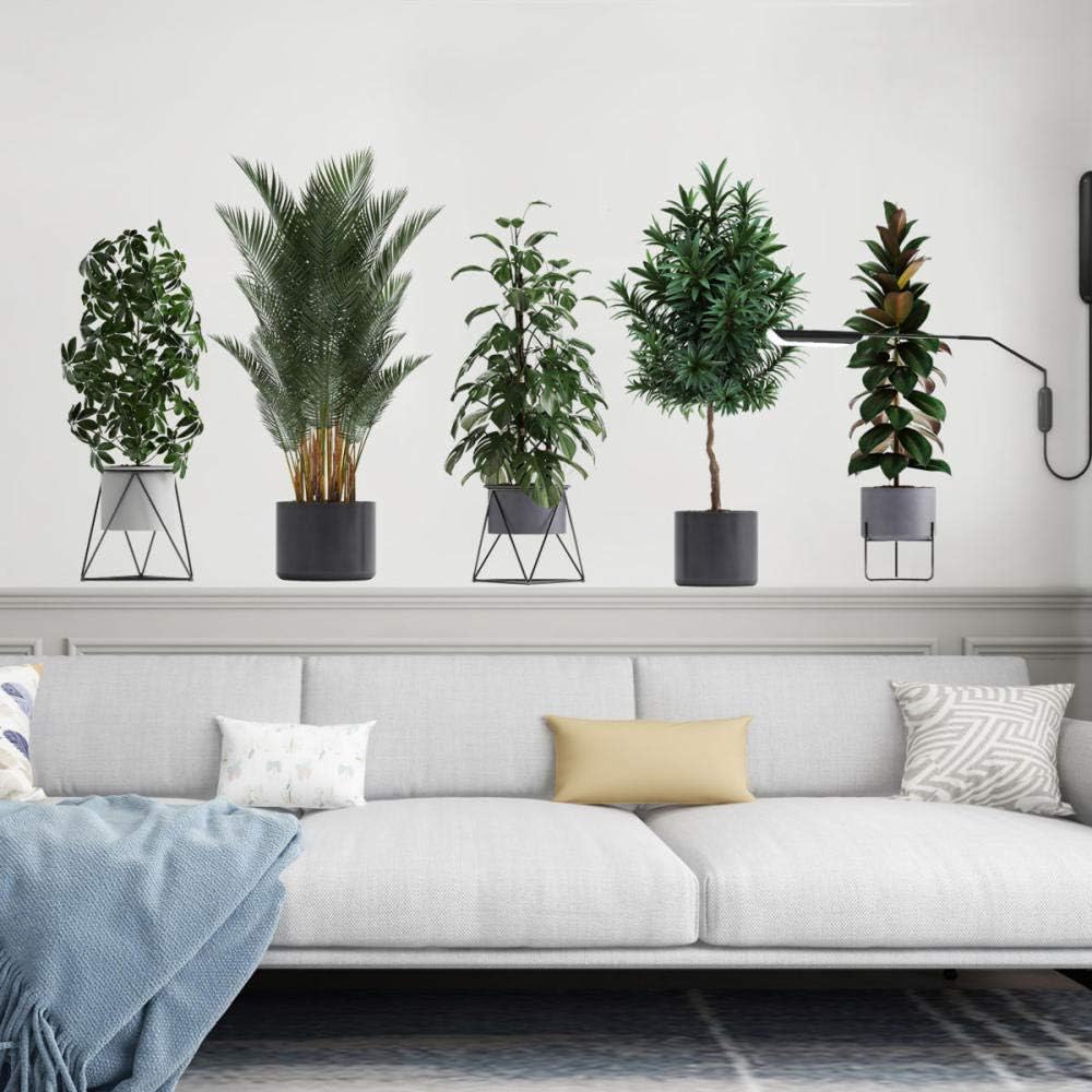 Wall Sticker Potted Plants Wall Stickers Leaf Decoration, Butterflies and Cute Birds Wall Stickers Art Stickers Decals Children Girls Bedroom Living Room Kitchen Classroom 3D Kiss Mural Wall Decor: Kitchen & Dining