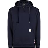 BOCOMAL FR Hoodies 1/4 Zipper Pullover 10.5oz Cotton Fleece Fire Resistant Hooded Sweatshirts-NFPA2112 CAT2