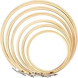 Caydo 6 Pieces Embroidery Hoop Set Bamboo Circle Cross Stitch Hoop Ring 4 inch to 10 inch for Embroidery and Cross Stitch