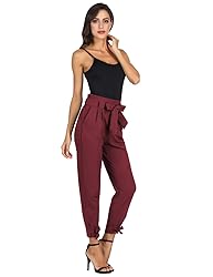 GRACE KARIN Women's Cropped Paper Bag Waist Pants