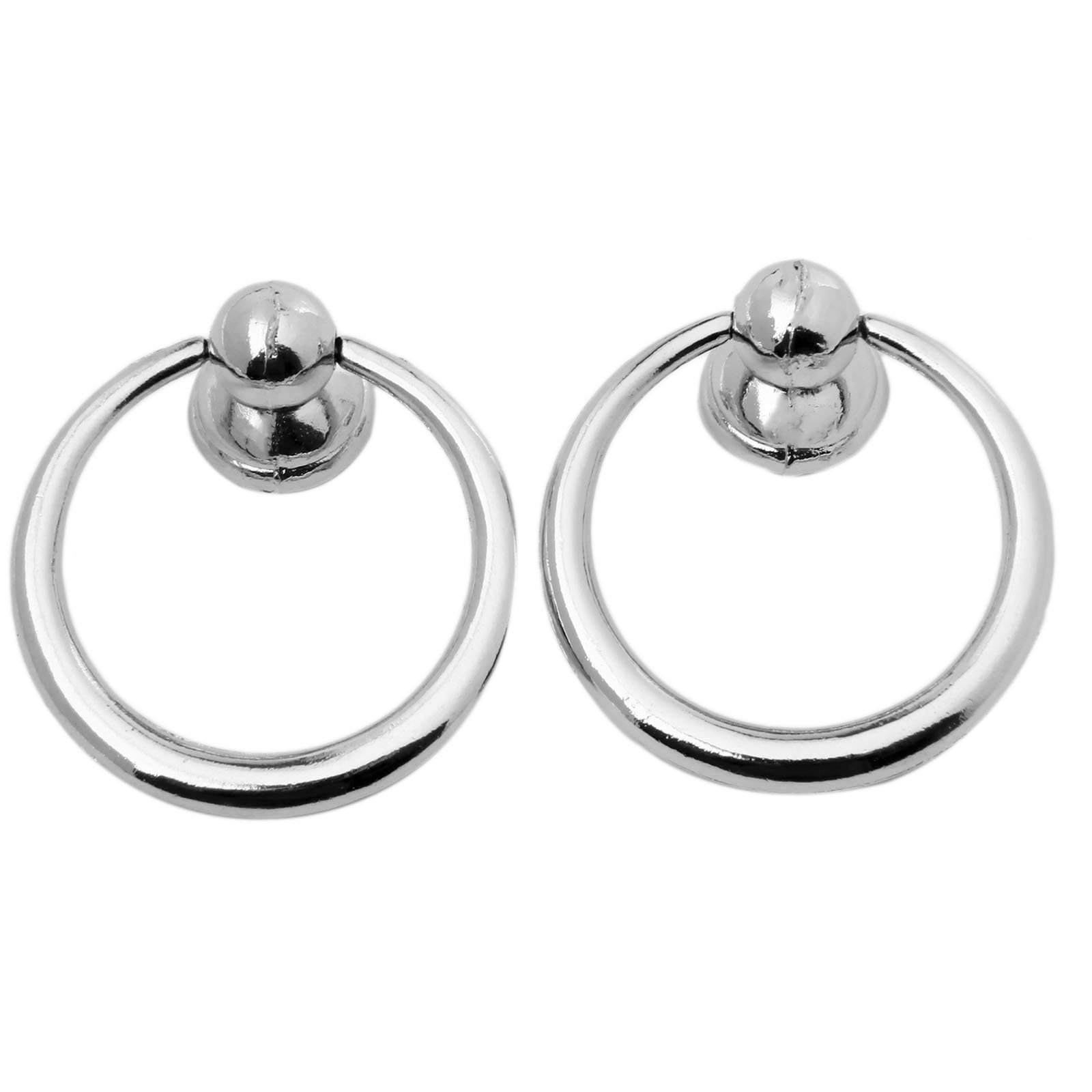 Mgoodoo 10Pcs Ring Knobs for Kitchen Cabinet Cupboard Drawer Handle Pull Knob Furniture Hardware Bright Chrome Modern Farmhouse Nordic Simple Style