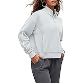 G4Free Smoofit Modal Soft Women's Half-Zip Sweatshirts Pullover Mock Neck Casual Tops with Pockets