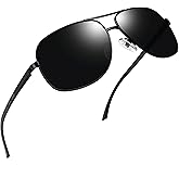 Joopin Polarized Metal Aviation Sunglasses Men, Classic Military Sun Glasses Women, Rectangle Shades UV400 Protection Costume