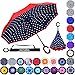 Z ZAMEKA Double Layer Inverted Umbrellas Reverse Folding Umbrella Windproof UV Protection Big Straight Umbrella Inside Out Upside Down for Car Rain Outdoor With C-Shaped Handle