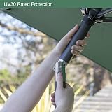 GardenKraft 14610 2.7m Outdoor Parasol Tilt & Crank 6 Ribs Dark Green view 9