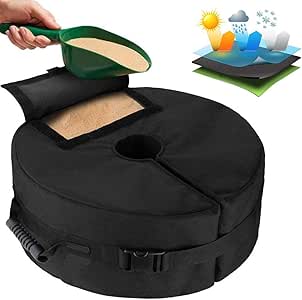 Bolsa de peso desmontable para sombrilla de patio, 18 pulgadas, redonda