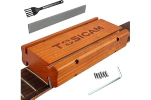 TOSICAM Guitar Fret End Beveling File, 4 in 1 3/23/35/90 Degree fret file - Guitar Bass Fret End Dressing, Guitar Fret Crowning End Bevel File Luthier Tools for Rounding, Shaping and Deburring