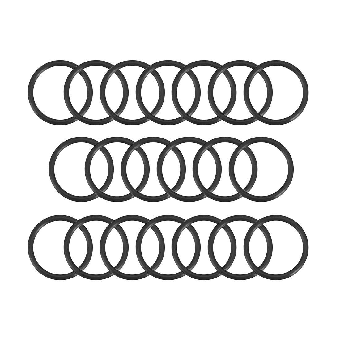 TA-VIGOR 20Pcs Nitrile Rubber O-Rings, 21mm OD 17mm ID 2mm Width Rubber Washers Spacer O-Rings Gasket kit, Metric Sealing Gasket for Hose, Faucet, Automotive, Plumbing