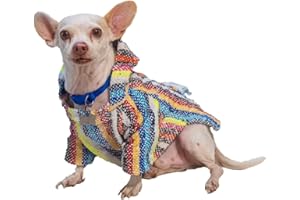 FIESTA BRANDS Mexican Dog Poncho Doggo Hoodie Baja Ponchos Blanket for Dogs Costume Pup Crew Pajamas Chihuahua Sweater Clothes from Small, Medium to Big Dog Made in Mexico with Recycled Fabric (1, Multicolor)