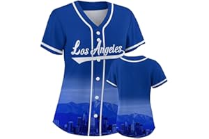 POD7IE Women Baseball Jersey City Night Skyline Apparel Button Down Shirts Sports Uniform Fans Gift for Adult Girls S-2XL