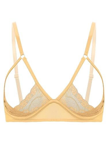 YiZYiF Womens Sexy Lingerie Sheer Mesh Hollow Out Open Nipples Wireless yizyif-womens-sexy-lingerie-sheer-mesh-hollow-out-open-nipples-wireless