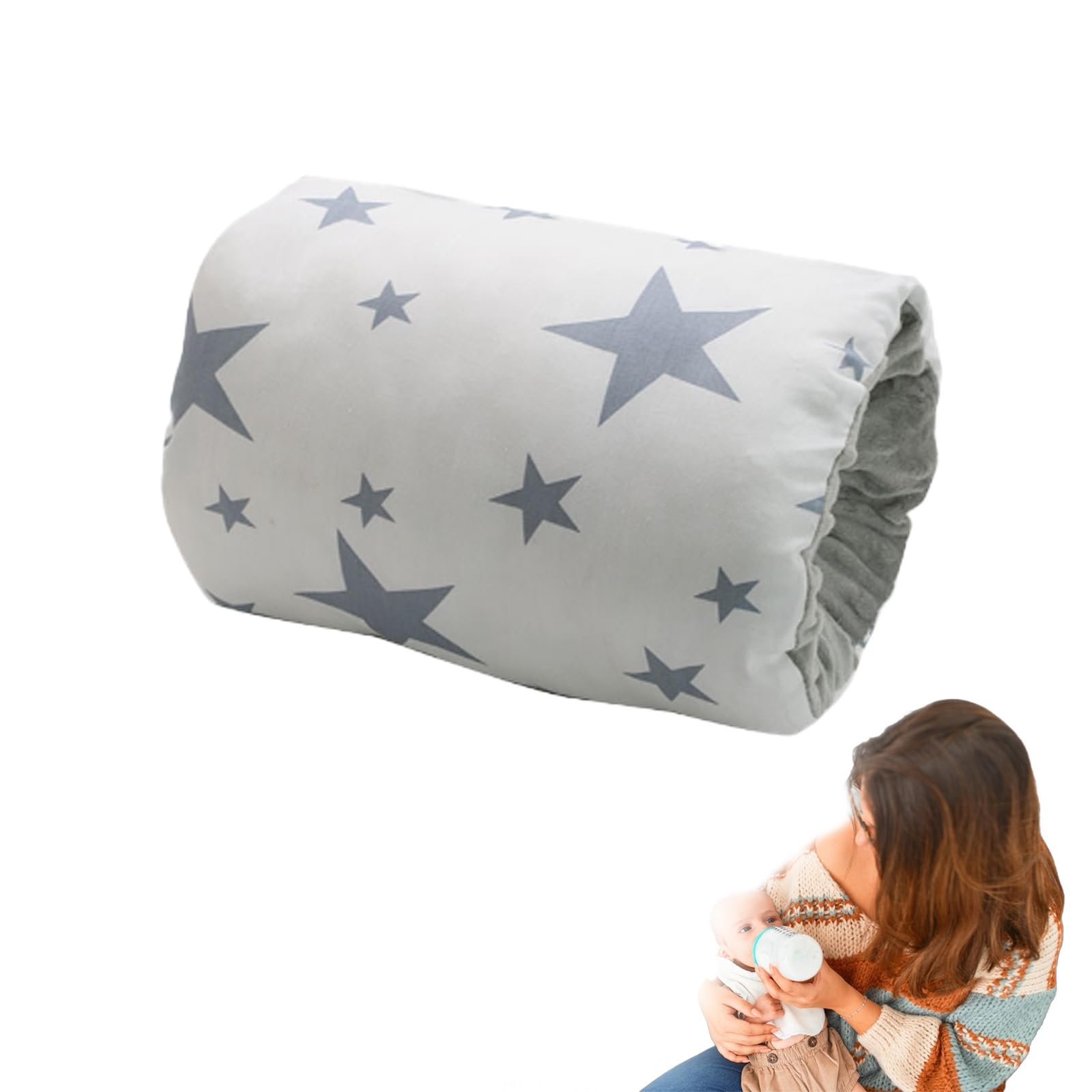 Tomtary Cozy Cradle Pillow Soft Cotton Cozy Cradle Arm Pillow Breastfeeding Arm Pillow Anti-Spitting Baby Nursing Pillow Comfortable Breastfeeding and Bottle Feeding Head Support Pillow for Newborn