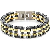 LAFATINA Mens Heavy Bicycle Link Chain Bracelets for Fathers Day Stainless Steel Masculine Bike Chain Bracelet 8 inches Wristband