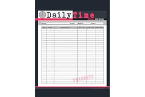 Daily Time Sheet Log Book: Employee Time Log | Work Time Record Book | In and Out Sheet