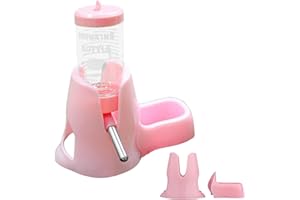 Hamster Food Dispenser,3 in 1 Hamster Hanging Water Bottle Pet Auto Dispenser with Base,Stable Non Slip Standable Design Feed