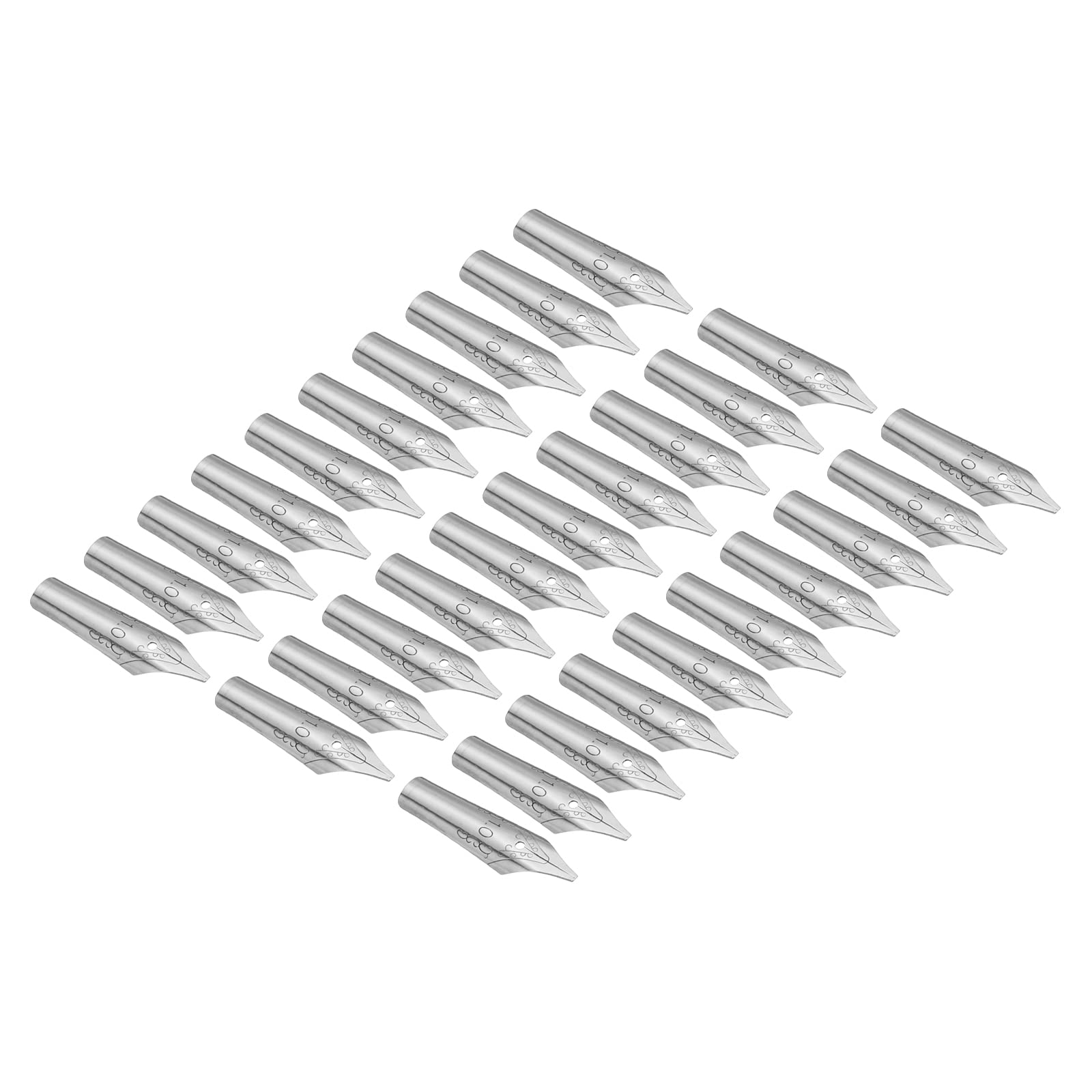 PATIKIL 1mm Line Width Fountain Pen Nib Replacement, 30 Pack 304 Stainless Steel Ink Dip Calligraphy Pen Nib for Drawing Writing, Silver