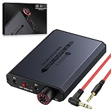 Neoteck 3.5mm Headphone Amp with Bass Boost Portable HiFi Headphone Amplifier, 16-300 Ohm, Aluminum Matte Surface for Mac, Phones, iPad, MP3, MP4 Computers PS4 PS5 Controller-Dark Grey