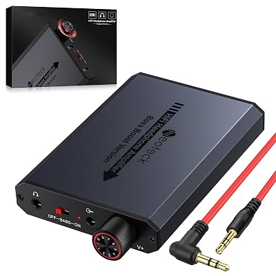 Neoteck 3.5mm Headphone Amp with Bass Boost Portable HiFi Headphone Amplifier, 16-300 Ohm, Aluminum Matte Surface for Mac, Phones, iPad, MP3, MP4 Computers PS4 PS5 Controller-Dark Grey