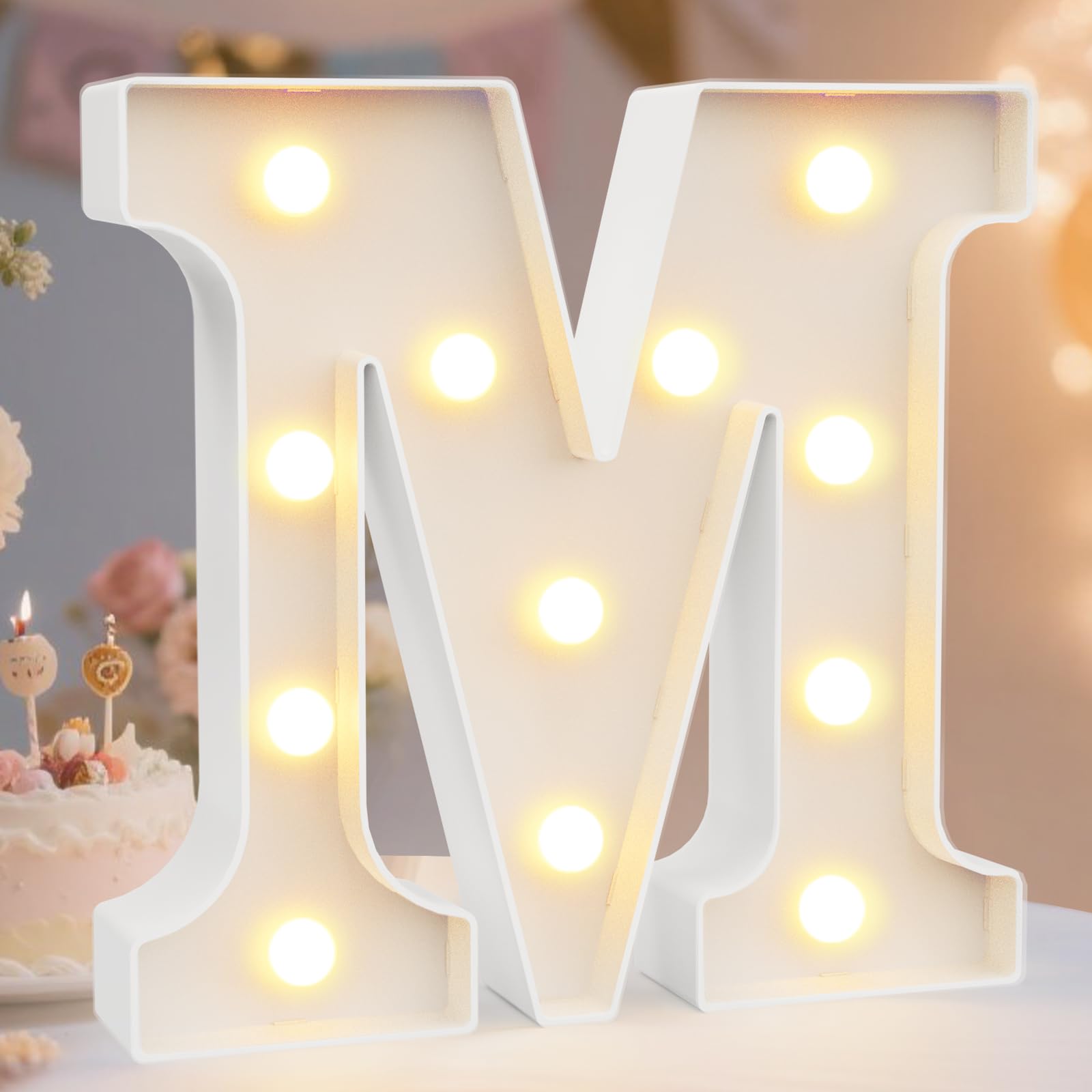 Photo 1 of Pooqla LED Marquee Letter Lights Sign, Light Up Alphabet Letter for Home Party Wedding Decoration M