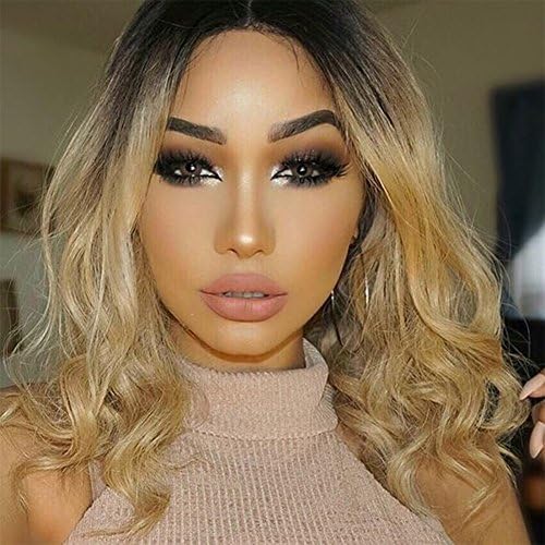 Human Hair Wigs Glueless Full Lace Wig Ombre Blond Color Lace Front Wigs For Black Women (16", full lace wig)