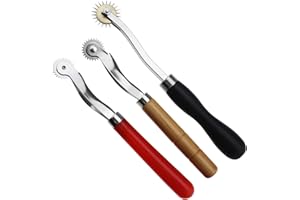 eMagTech 3PCS Tracing Wheel Sewing Tool Needle Point Tracing Wheel Stitching Wheel Tool for Leathercraft Professional Stitch 