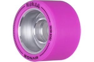 Riedell Ninja Agile Wheels - Sonar Roller Skate Wheels - 4 Pack of 59mm x 38mm | Pink | 91A