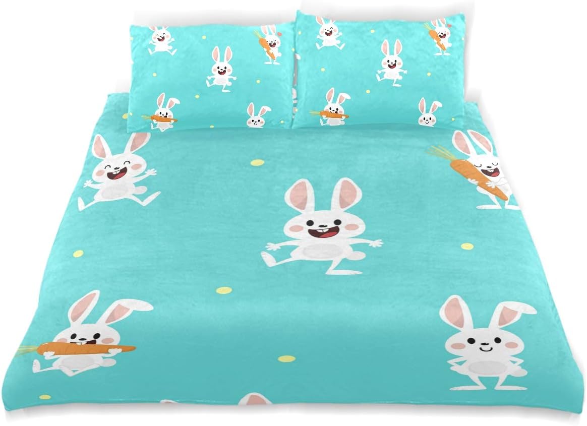 white bunny comforter