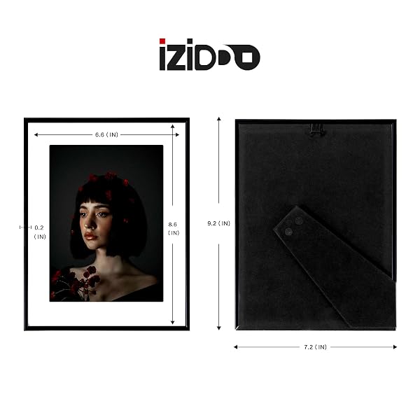 IZIDDO 5X7 BLACK PICTURE FRAMES WITH MAT, WHITE GLASS PHOTO FRAME FOR TABLETOP DISPLAY, GIFTS PICTURE FRAME, HORIZONTALLY OR VERTICALLY