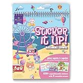 Craft-Tastic Sticker It Up! – Reusable Sticker Book for Kids – 650+ Repositionable Stickers Create Designs on 8 Scene Pages for Hours of Mess-Free, Screen-Free Fun