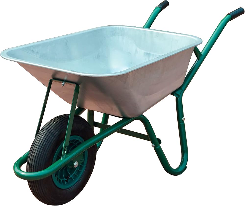Neo Wheelbarrow 85L Galvanised Steel Tray Pneumatic Tyre Silver