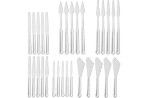 Bright Creations Plastic Paint Palette Knife Set Bulk (30 Pieces) for Art Crafts, Oil Acrylic Painting - Palette Knives