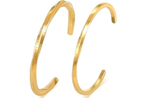 CaptainSteeL Cuff Bracelet for Men and Women，Stainless Steel Mobius Twist Cuff Bracelet Engraved Declaration of Love，Bracelet Gifts for Couple and Birthday Christmas Valentines Day