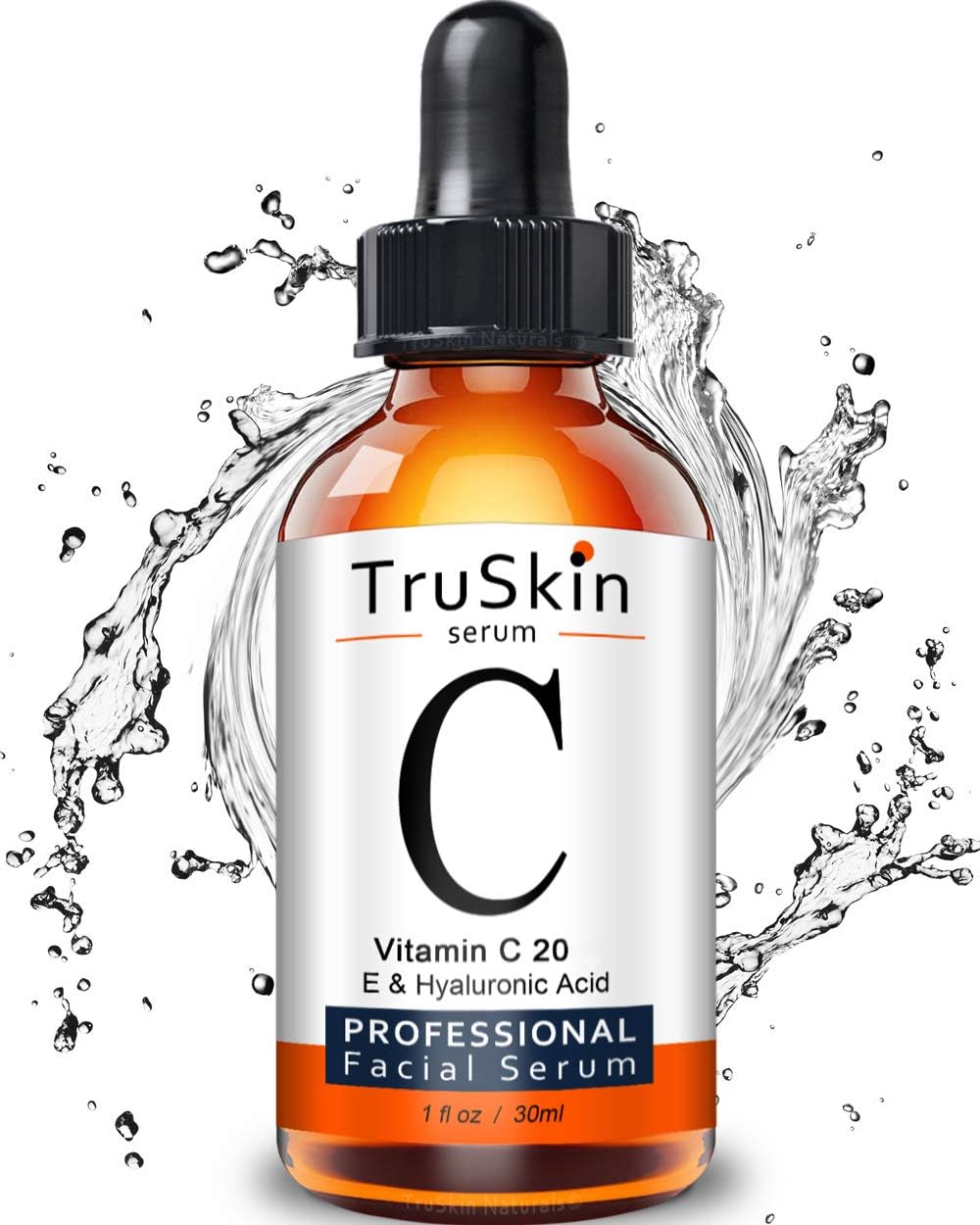 TruSkin Vitamin C Serum for Face, Topical Facial Serum with Hyaluronic Acid, Vitamin E, 1 fl oz